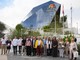 La delegazione di Polofoodwine a Expo Dubai, davanti al padiglione del Principato di Monaco