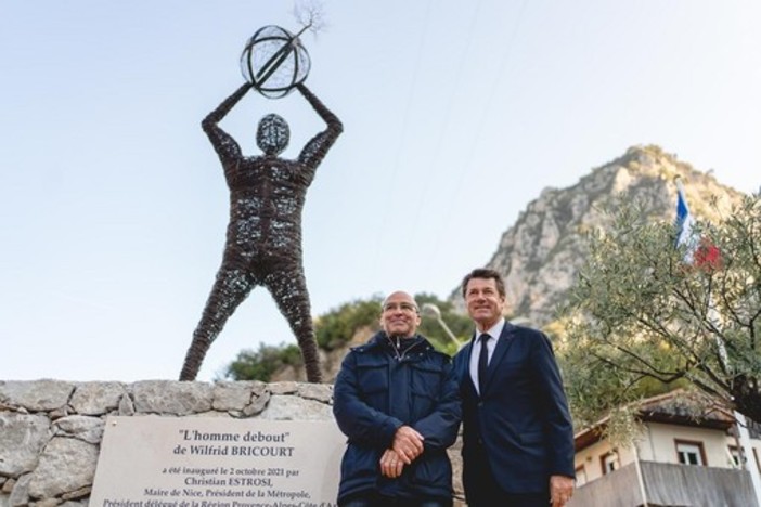 “L’Homme debout”, l'inaugurazione il 2 ottobre 2021: Christian Estrosi e  Wilfrid Bricourt