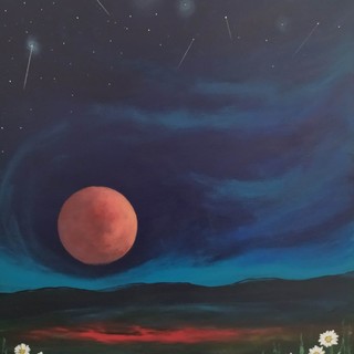 La Luna Rosa, vista dal pittore braidese Franco Gotta