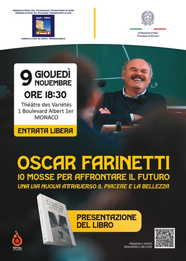 Oscar Farinetti presenta il suo libro "10 mosse per affrontare il futuro" al Théâtre des Variétés di Monaco Oscar Farinetti presenta il suo libro "10 mosse per affrontare il futuro" al Théâtre des Variétés di Monaco