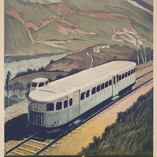 Max Panty (1904-1972), Route ferrée des Alpes. De Grenoble à Nice en autorail par Digne et Puget-Théniers, 1935, Lucien Serre et Cie, Paris, Arch. dép. Alpes-Maritimes, 6 Fi 3407 © PLM / Wagons-Lits Diffusion