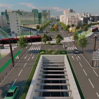 L'uscita Ovest della Voie Mathis negli elaborati progettuali