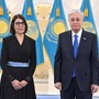 Mireille Martini, Ambasciatrice del Principato di Monaco, insieme al Presidente della Repubblica del Kazakistan, Kassym-Jomart Tokayev  © DR
