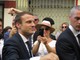 Il Presidente Emmanuel Macron in Rue de l'Opera a Nizza il 14 luglio 2017