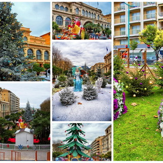 Natale a Mentone: ecco i giardini Bioves addobbati con pupazzi di neve e Babbi Natale (Foto)
