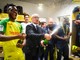Nantes, Claudio Ranieri festeggia negli spogliatoi dopo la vittoria sul Guingamp (foto sito Nantes)