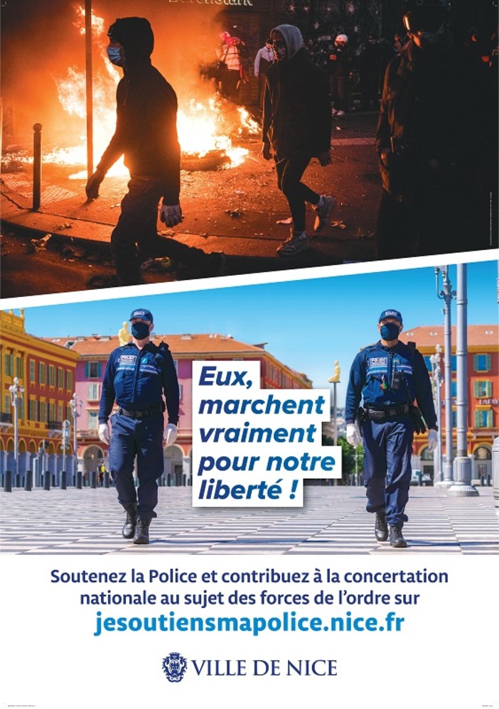 I manifesti a sostegno della Police Municipale a Nizza