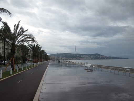Pioggia sulla Promenade, foto di archivio