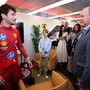 Il Principe Alberto ai box Ferrari con Charles Leclerc (Foto: Palais Princiere de Monaco)