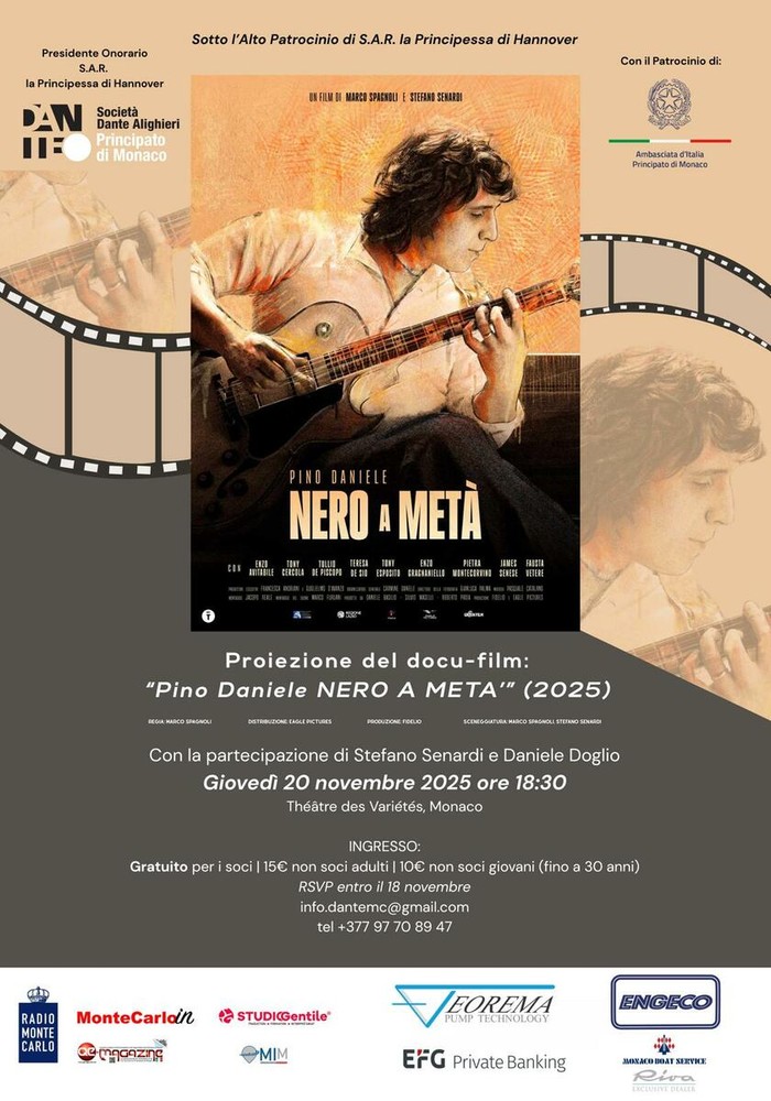 Docu-film “Pino Daniele - Nero a metà”. Docu-film “Pino Daniele - Nero a metà”.