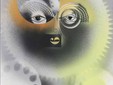 Mécaportrait, pochoirs d’objets de récupération, aérographe sur papier, h. 65 x l. 50 cm, Gilbert Valentin, 1973, collection privée. ©Emmanuel Valentin, archives Valentin Mécaportrait, pochoirs d’objets de récupération, aérographe sur papier, h. 65 x l. 50 cm, Gilbert Valentin, 1973, collection privée. ©Emmanuel Valentin, archives Valentin