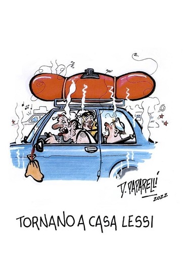 Tornare dalle vacanze,  vignetta di Danilo Paparelli