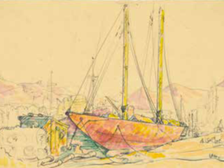 Raymond Moretti - Le port - 1948 - Collection Marie-France Moretti ©Adagp, Paris, 2025