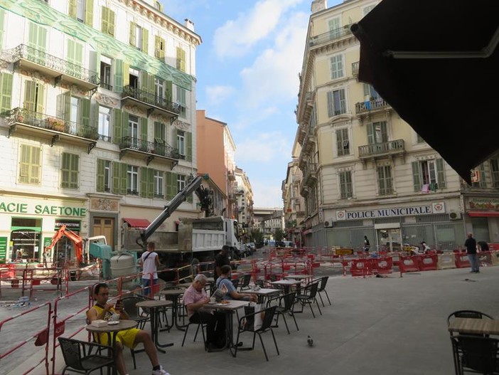 I lavori in corso lungo Rue d'Angleterre a Nizza I lavori in corso lungo Rue d'Angleterre a Nizza