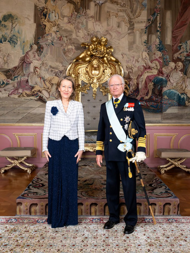 Stéphanie Vikström e Re Carl XVI Gustaf, Stoccolma.  © DR