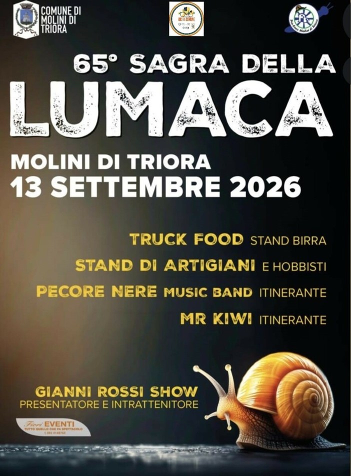 Molini di Triora si prepara alla 65esima edizione della “Sagra della Lumaca”: due giorni di eventi, tradizione e spettacolo