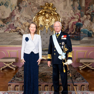 Stéphanie Vikström e Re Carl XVI Gustaf, Stoccolma.  © DR