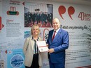 S.A.S. il Principe Alberto II con la direttrice dello stadio Sylvie Bertrand