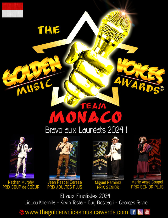 Quattro monegaschi tra i vincitori del concorso "The Golden Voices Music Awards" di Cannes Quattro monegaschi tra i vincitori del concorso "The Golden Voices Music Awards" di Cannes