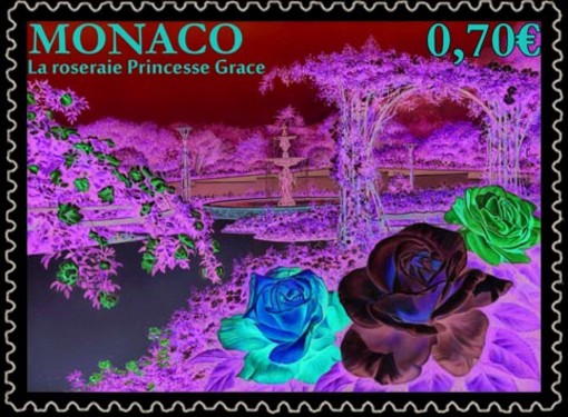 Ecco il francobollo che celebra La Roseraie, il roseto di Monaco