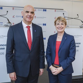 Alain Berset e Isabelle Berro-Amadeï – conferenza stampa © Stéphane Danna - Direzione della Comunicazione.