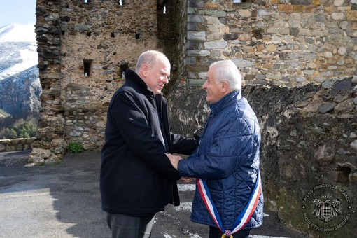 Il principe Alberto con il sindaco Vassallo Il principe Alberto con il sindaco Vassallo