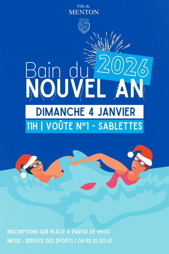 Il tradizionale Bain du Nouvel An 2026 © Ville de Menton