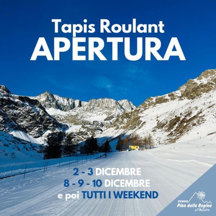 Monvisoski Crissolo: sabato 2 e domenica 3 dicembre apre il tapis roulant di Pian della Regina (Video) Monvisoski Crissolo: sabato 2 e domenica 3 dicembre apre il tapis roulant di Pian della Regina (Video)