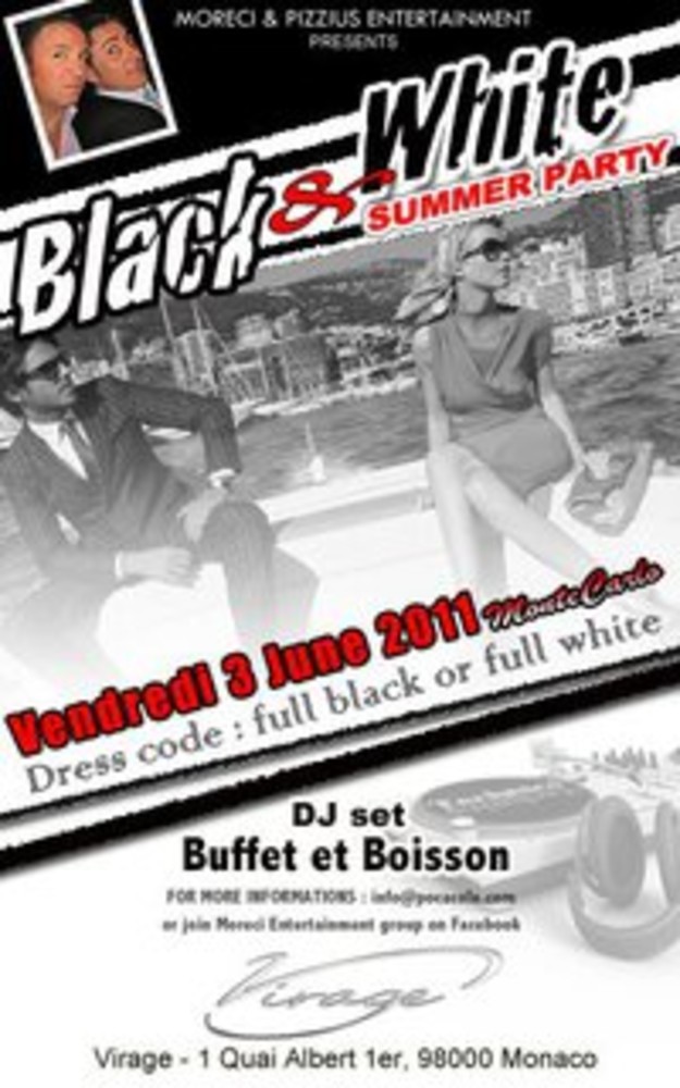 Stiloso e conviviale arriva il Black and White party. Venerdì a Le Virage di Monte-Carlo Stiloso e conviviale arriva il Black and White party. Venerdì a Le Virage di Monte-Carlo