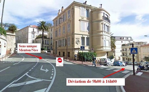 Lavori in boulevard Princesse Charlotte con deviazione al traffico Lavori in boulevard Princesse Charlotte con deviazione al traffico