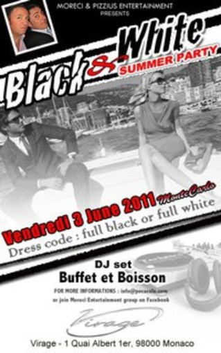 Stiloso e conviviale arriva il Black and White party. Venerdì a Le Virage di Monte-Carlo