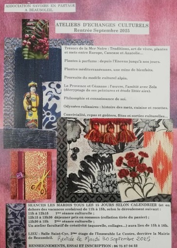 Ateliers d’échanges culturels del martedì © Association Savoirs en partage à Beausoleil