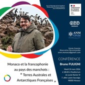 Una conferenza con il scrittore Bruno Fuligni: “Monaco e il mondo francofono nel paese dei pinguini: le Terre australi e antartiche francesi”- 24 marzo. Una conferenza con il scrittore Bruno Fuligni: “Monaco e il mondo francofono nel paese dei pinguini: le Terre australi e antartiche francesi”- 24 marzo.