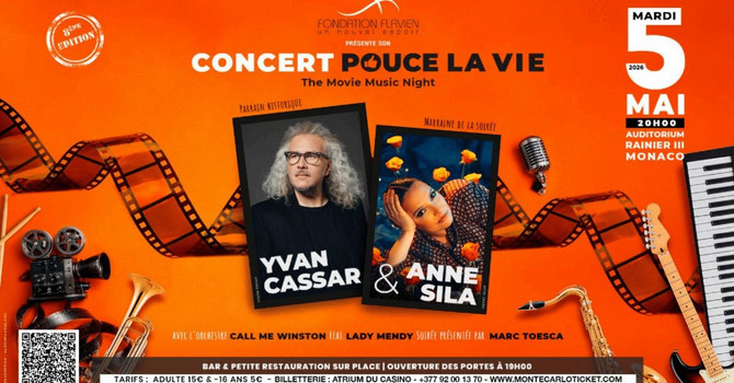 “Pouce la Vie – The Movie Music Night”: l’8ª edizione del concerto benefico a Monaco con Yvan Cassar e Anne Sila.