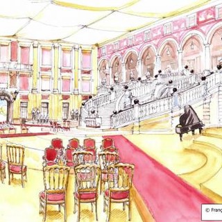 Ecco il disegno della Corte del Palazzo pronta a ricevere 800 invitati