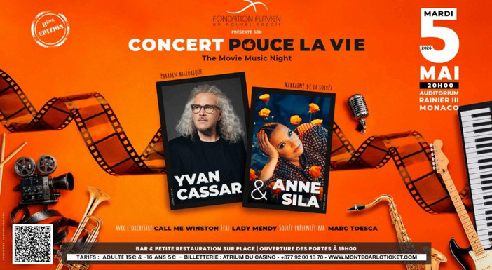 “Pouce la Vie – The Movie Music Night”: l’8ª edizione del concerto benefico a Monaco con Yvan Cassar e Anne Sila.