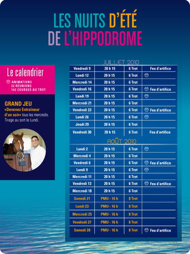 Cagnes Sur Mer: all'Ippodromo corse al trotto con animazioni e fuochi d'artificio