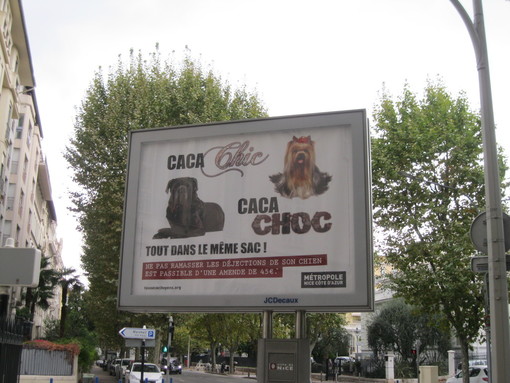 'Caca chic, caca choc' è la campagna sulle deiezioni dei cani a Nizza, prendersi in giro per migliorare la qualità della città