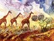 Giraffe Running, olio su tela, 61x50, 1991