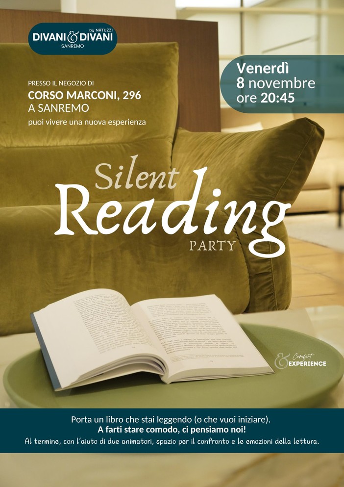 A Sanremo il "Silent Reading Party" per tutti gli appassionati di libri A Sanremo il "Silent Reading Party" per tutti gli appassionati di libri