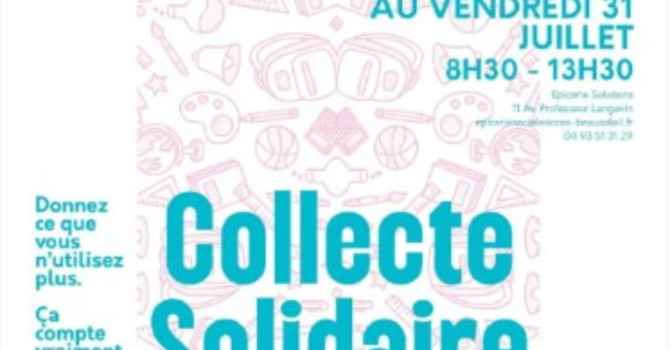 Beausoleil, per tutto il mese di luglio raccolta solidale di materiale scolastico all'Épicerie Solidaire Beausoleil, per tutto il mese di luglio raccolta solidale di materiale scolastico all'Épicerie Solidaire
