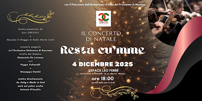 IL CONCERTO DI NATALE 2025 "RESTA CU'MME". IL CONCERTO DI NATALE 2025 "RESTA CU'MME".