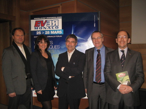 Da sinistra: Philippe Napoleon (MC2D), Vanessa Cantel (MITI), Patrice Drevet, Jean-Marie Laffont (SMEG), Christian Tornatore (Automobile Club Monaco)