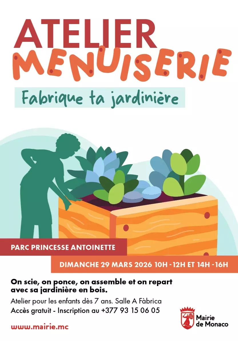Laboratorio di falegnameria “Fabrique ta jardinière” al Parc Princesse Antoinette di Monaco: bambini protagonisti della creatività