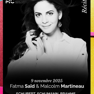 Nella splendida Salle Garnier, un affascinante viaggio musicale insieme al soprano Fatma Saïd e al pianista Malcolm Martineau.