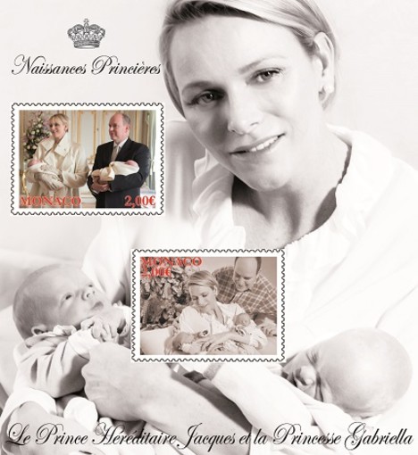 Ecco i francobolli di Jacques e Gabriella, Principi di Monaco, figli di Charlene e Alberto II