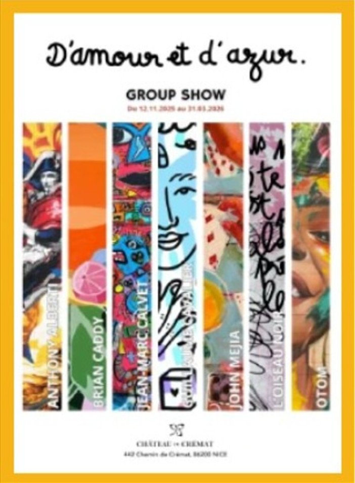 Il Château de Crémat presenta la mostra collettiva “D’Amour & d’Azur”, dedicata all’arte contemporanea della Côte d’Azur. Il Château de Crémat presenta la mostra collettiva “D’Amour & d’Azur”, dedicata all’arte contemporanea della Côte d’Azur.