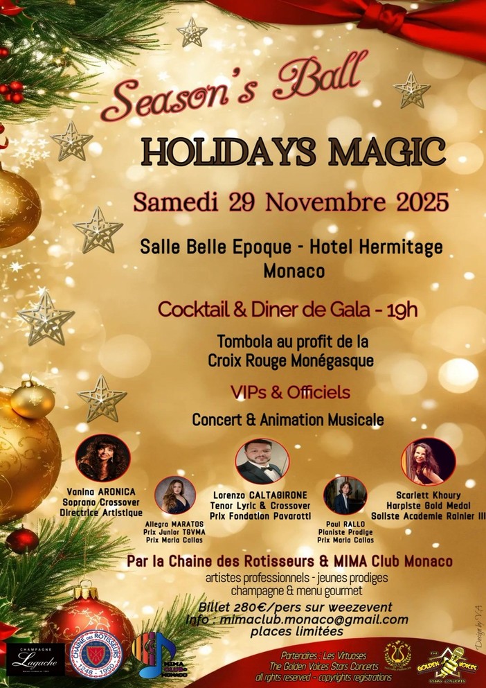 “Holidays Magic” Season’s Ball: un evento benefico a favore della Croce Rossa Monegasca. “Holidays Magic” Season’s Ball: un evento benefico a favore della Croce Rossa Monegasca.