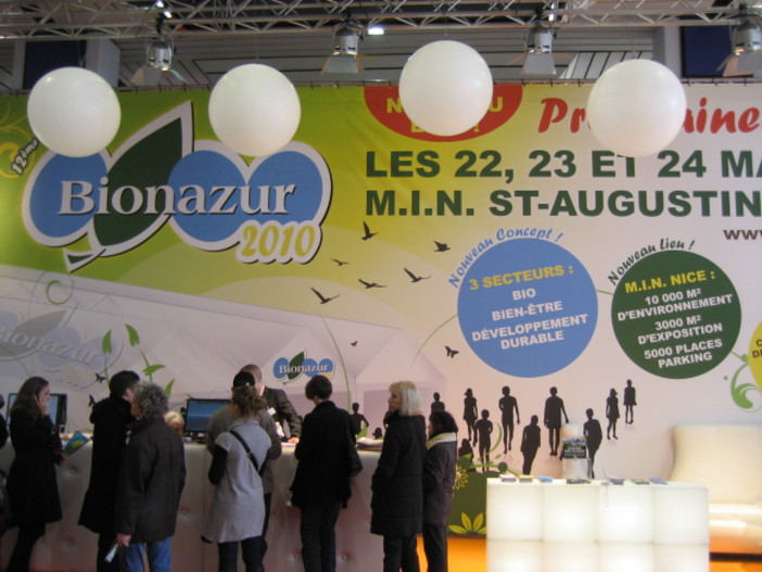Lo stand di promozione di Bionazur all'ingresso della Foire de Nice