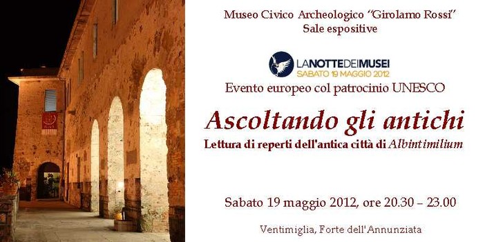 Anche Ventimiglia aderisce alla "Notte dei Musei"